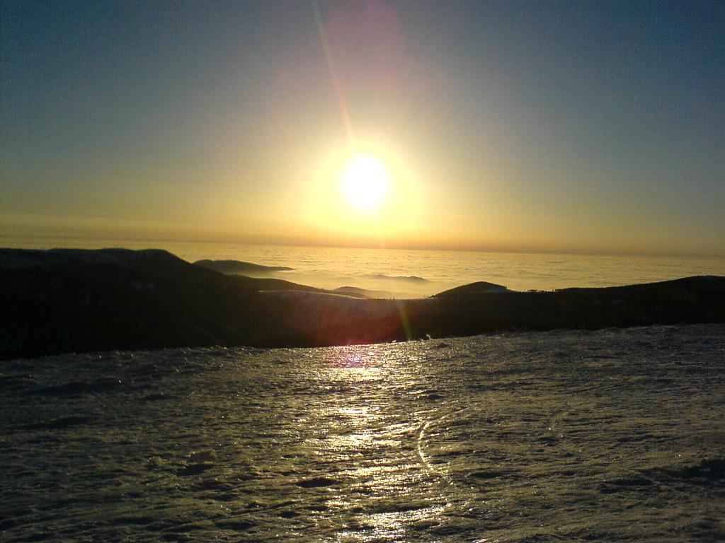 Východ slunce z "Moravského ledovce"
