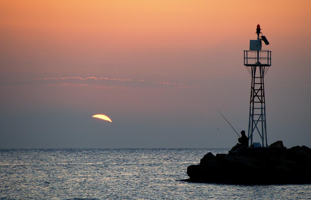 rybaření při východu slunce