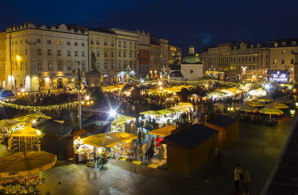 adventní trhy v Krakowě