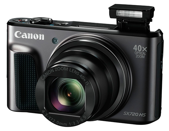Canon PowerShot SX720 HS s vyklopeným bleskem