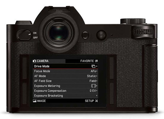 Leica SL (typ 604) displej