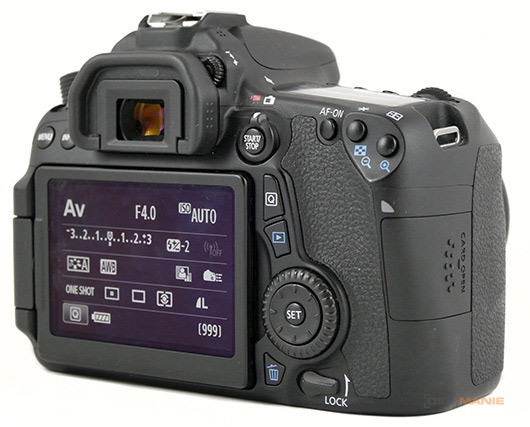 Canon EOS 70D zadní ovládací prvky