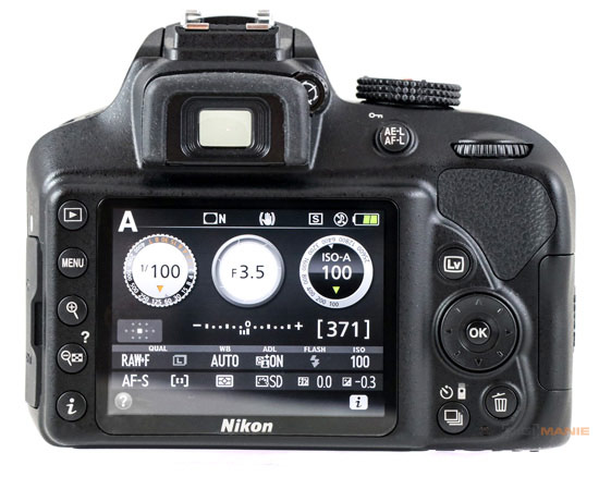 Nikon D3400 displej