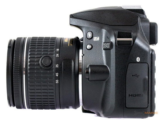 Nikon D3400 levá strana