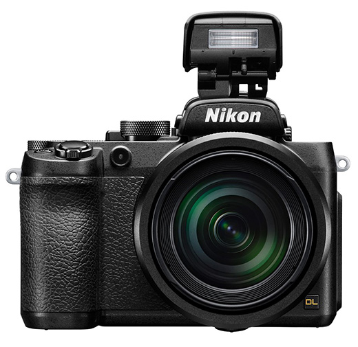 Nikon DL24-500 s vyklopeným bleskem