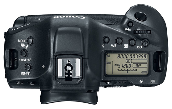 Canon EOS-1D X Mark II stavový displej